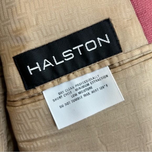 Men's Halston Salmon Pink Suit Jacket/ Blazer Size Large - Picture 7 of 13